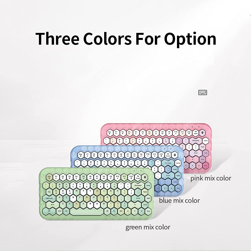 Mofii honey BT Wireless BT Keyboard Mixed Color 83 Key Mini Portable Keyboard for Phone/Tablet/Laptop Blue