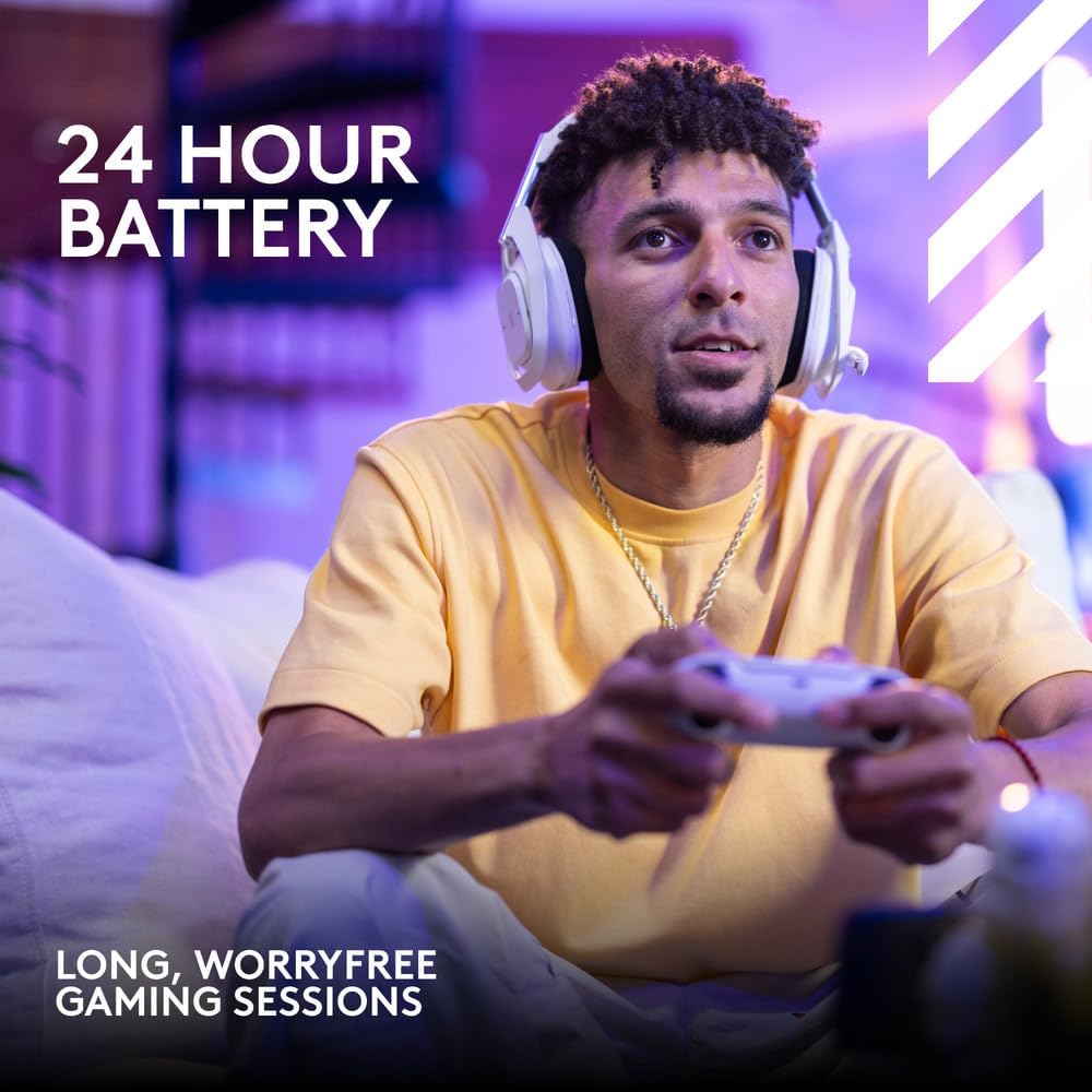 Logitech G Astro A50 X Omni-Platform Wireless Gaming Headset + Base Station for PS5, Xbox, PC: PLAYSYNC Video & Audio Switcher - White