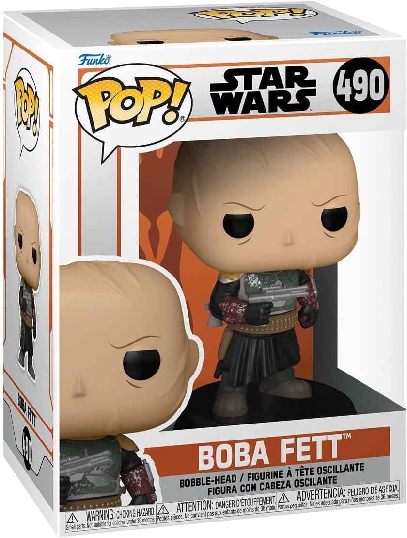 Funko Pop! Star Wars: Mandalorian - Boba Fett Without Helmet Vinyl Bobblehead Exclusive