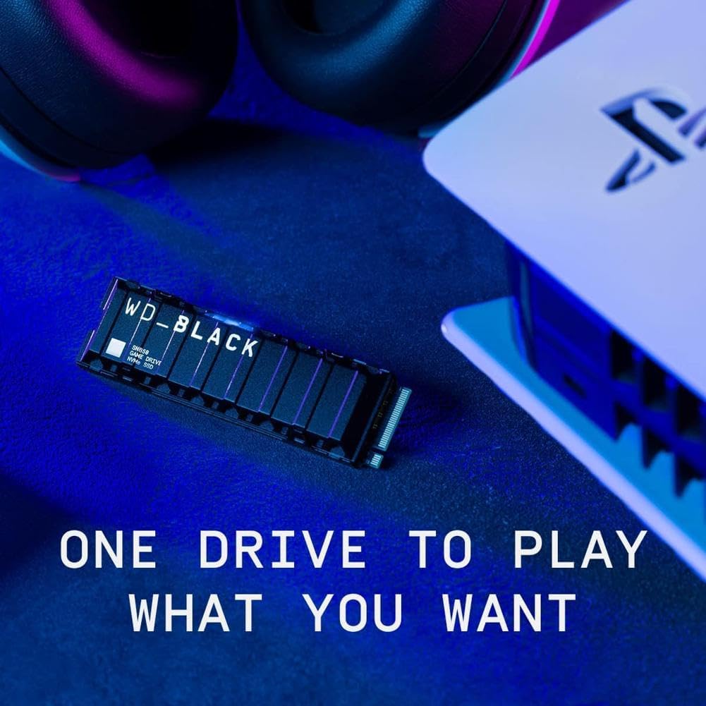 WD_BLACK 1TB SN850X NVMe Internal Gaming Solid State Drive with Heatsink - Works with Playstation 5, Gen4 PCIe, M.2 2280, Up to 7,300 MB/s