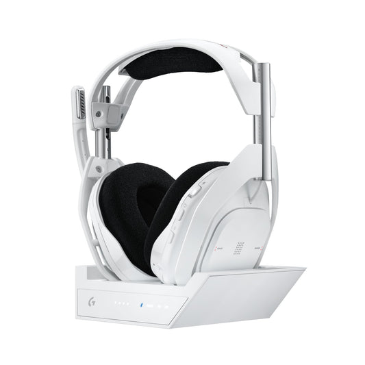 Logitech G Astro A50 X Omni-Platform Wireless Gaming Headset + Base Station for PS5, Xbox, PC: PLAYSYNC Video & Audio Switcher - White