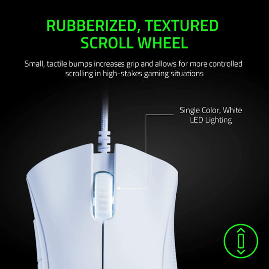 Razer DeathAdder Essential Gaming Mouse: 6400 DPI Optical Sensor - 5 Programmable Buttons - Mechanical Switches - Rubber Side Grips - Mercury White Games Corner