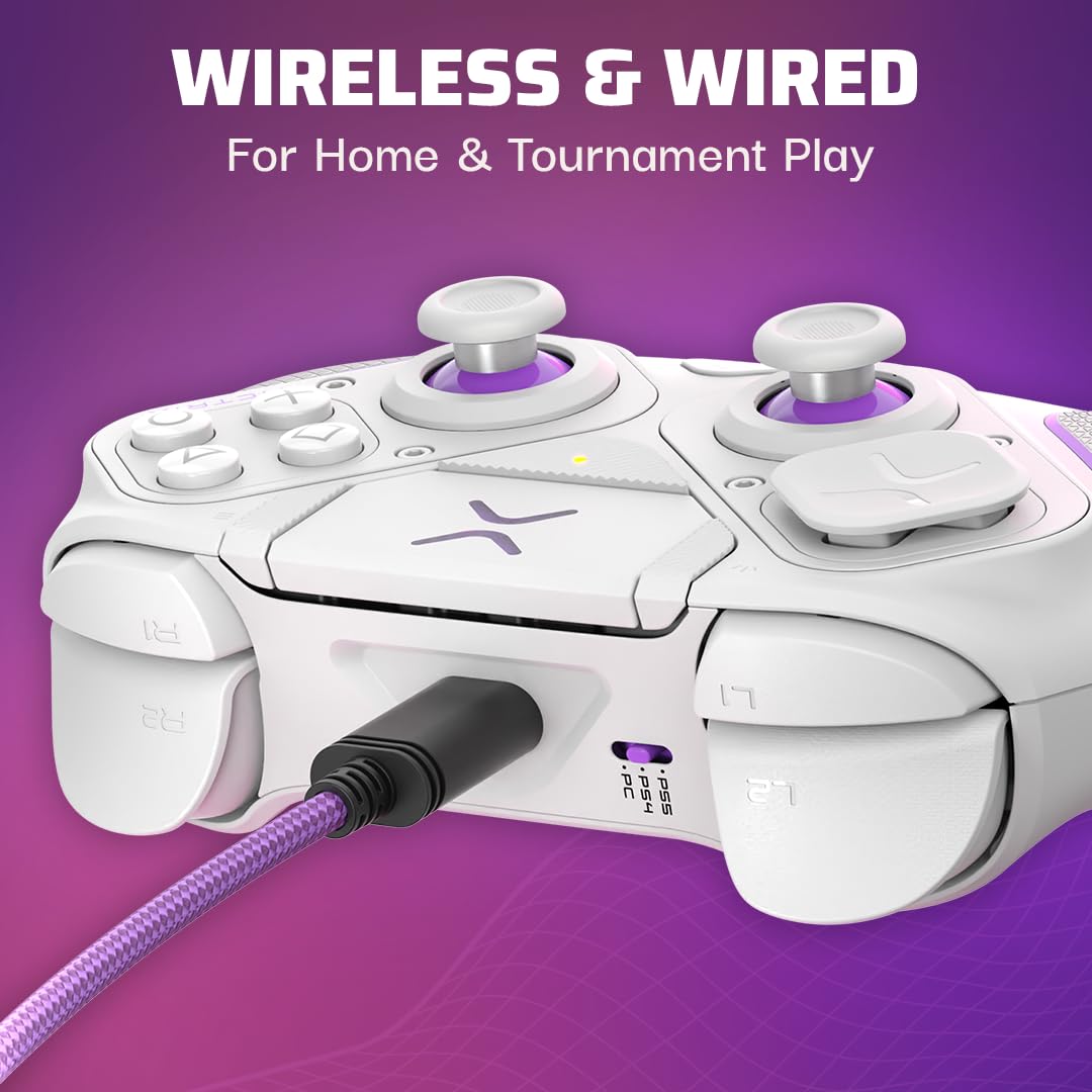 PDP Gaming Victrix Pro BFG Wireless Controller, Compatible With PS5 / PS4 & PC, -White