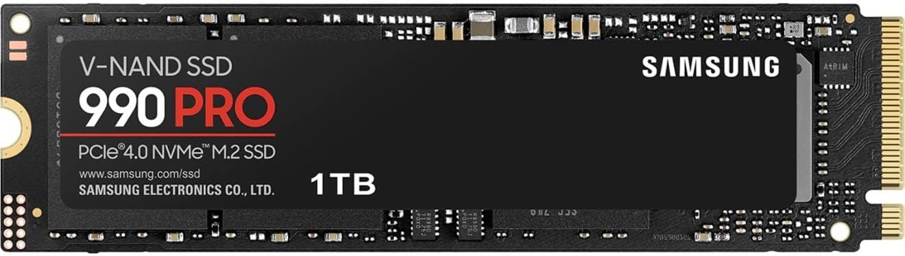 SAMSUNG 990 PRO SSD 1TB PCIe 4.0 M.2 2280 Internal Solid State Hard Drive, Seq. Read Speeds Up to 7,450 MB/s for High End Computing, Gaming, and Heavy Duty Workstations