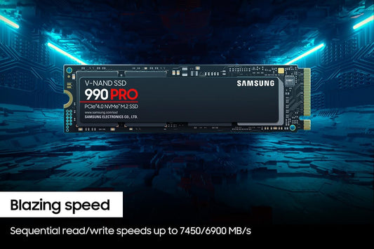 SAMSUNG 990 PRO SSD 4TB PCIe 4.0 M.2 2280 Internal Solid State Hard Drive, Seq. Read Speeds Up to 7,450 MB/s for High End Computing, Gaming, and Heavy Duty Workstations