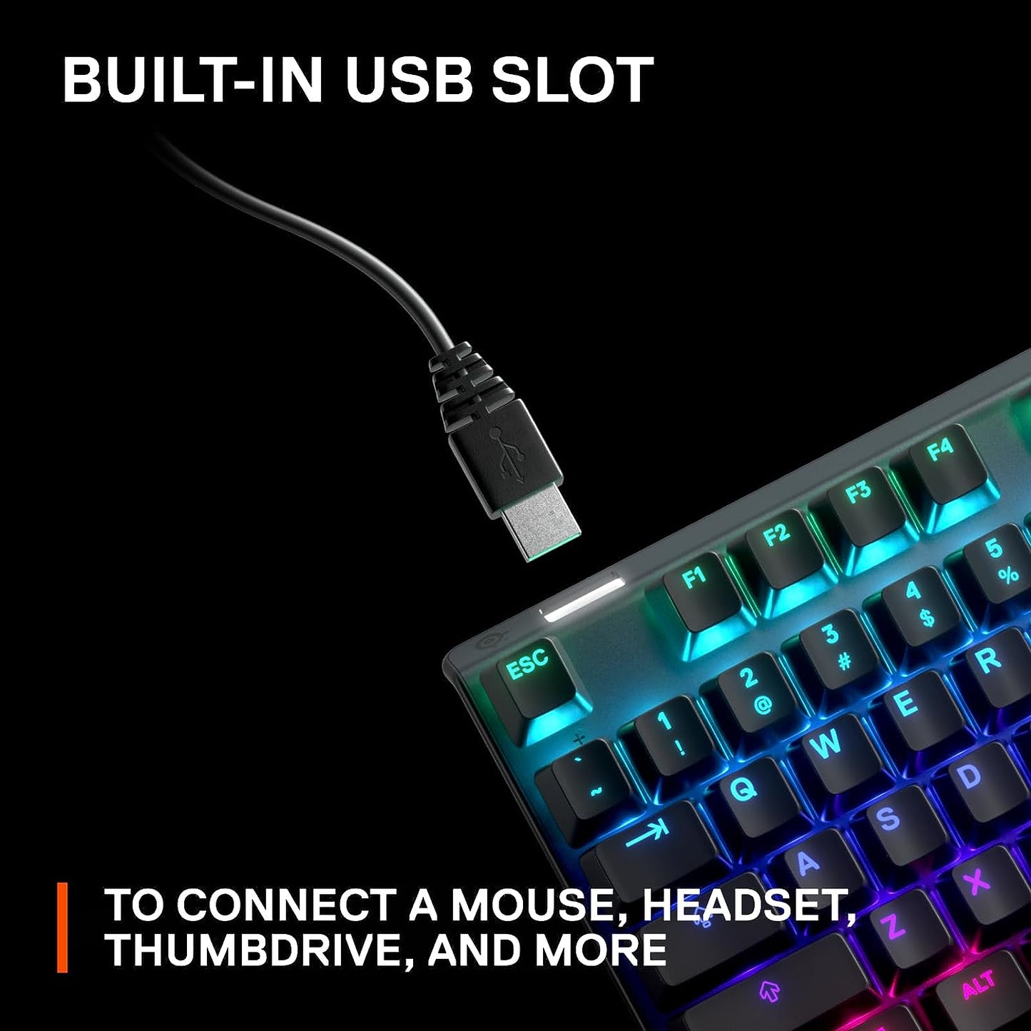 SteelSeries Apex Pro TKL 2023 Ed.- World's Fastest Mechanical Gaming Keyboard - Adjustable Actuation - Esports Tenkeyless - OLED Screen - RGB - PBT Keycaps - USB-C