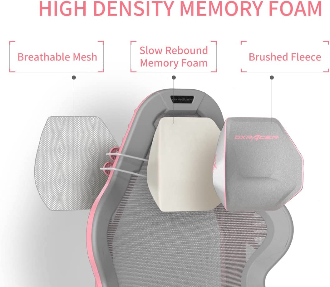 DXRacer Air Gaming Chair, Ultra-Breathable Mesh, 3D Armrests-Grey and Pink