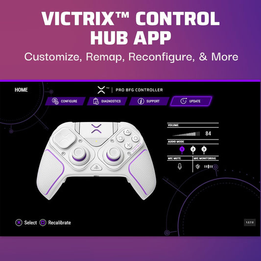 PDP Gaming Victrix Pro BFG Wireless Controller, Compatible With PS5 / PS4 & PC, -White