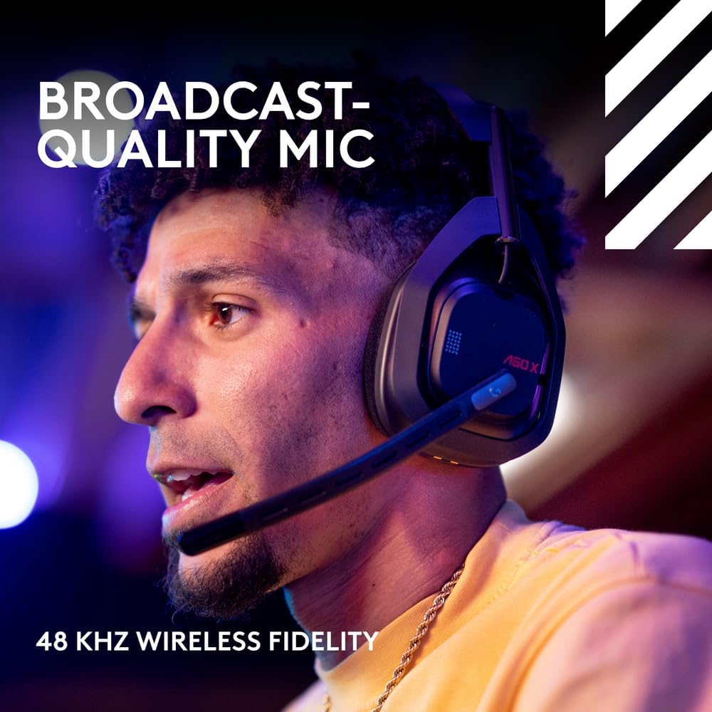 Logitech G Astro A50 X Omni-Platform Wireless Gaming Headset + Base Station for PS5, Xbox, PC: PLAYSYNC Video & Audio Switcher - Black