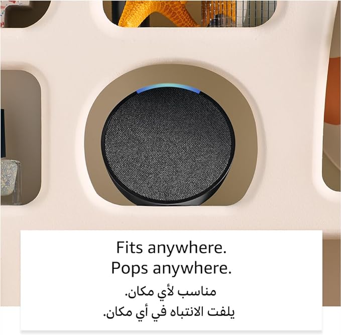 ECHO POP | FULL SOUND COMPACT SMART SPEAKER WITH ALEXA | CHARCOAL