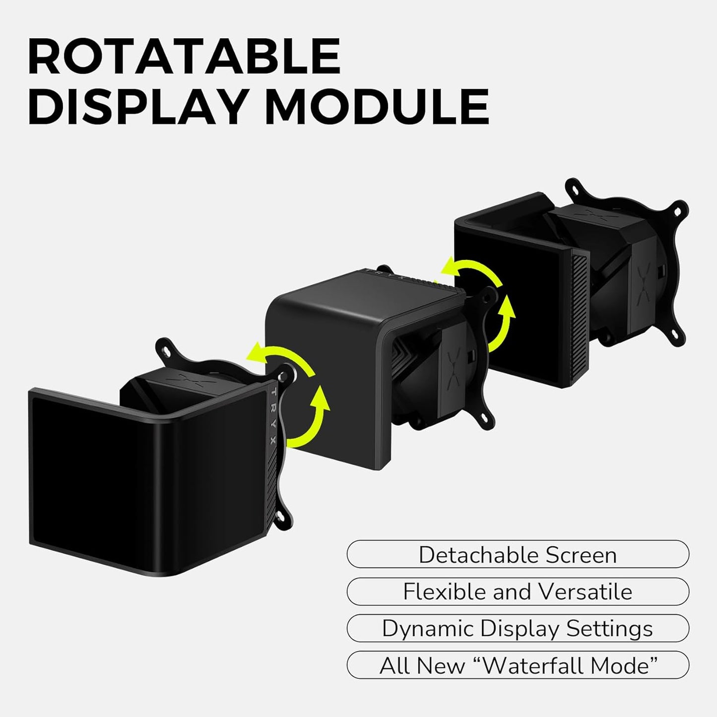 TRYX Panorama SE 360 ARGB Black 360mm AIO Rotatable 6.5'' AMOLED Curved Screen 3D Anamorphic Effect Customizable AIO Cooler 360mm Black Asetek Adela 280w TDP Intel LGA 1851/1700/1200/115X AMD AM5/AM4