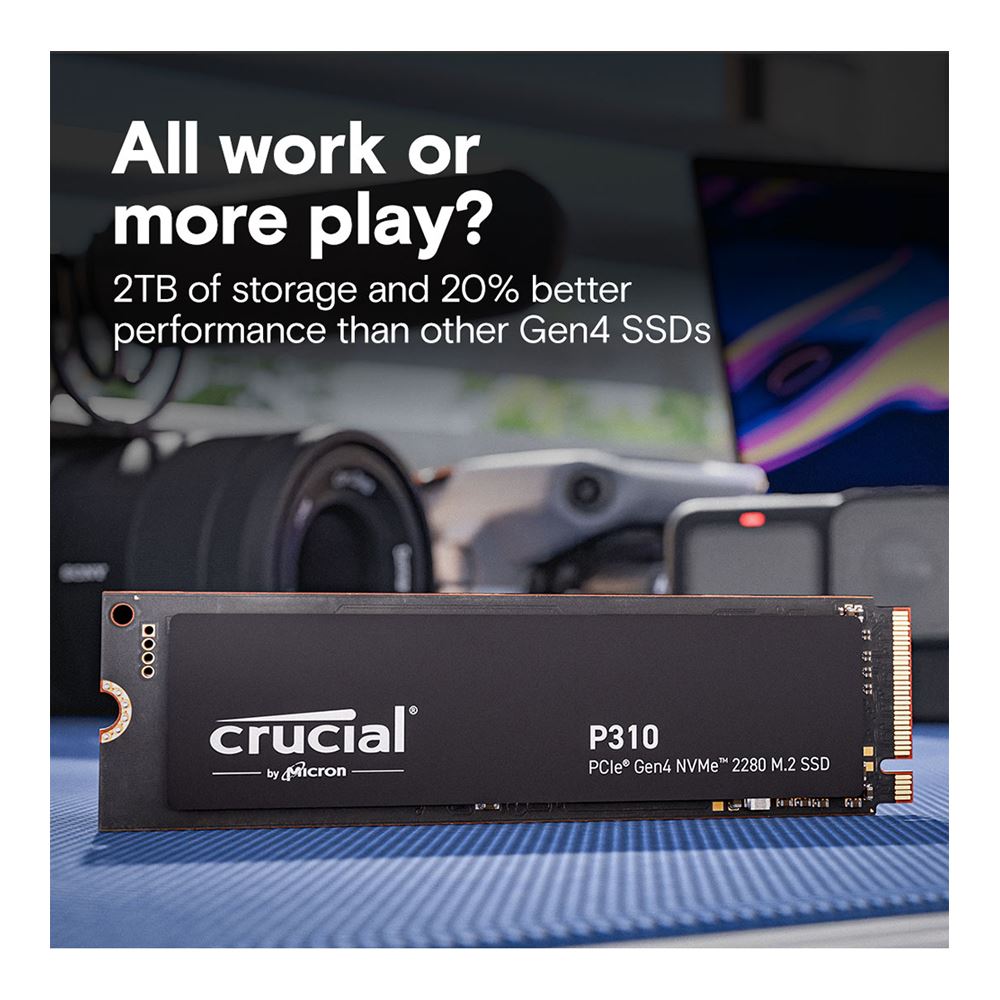 Crucial P310 2TB 232L Micron QLC NAND PCIe Gen 4 x4 NVMe M.2 Internal SSD