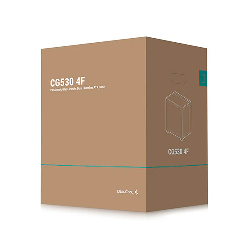 DeepCool CG530 4F Panoramic ATX Mid-Tower Case 4x Pre Installed Fans Dual Chamber, Support Back Connectors & Up to 2x 360mm +280mm Radiators, Front 2x USB3.0 , Black