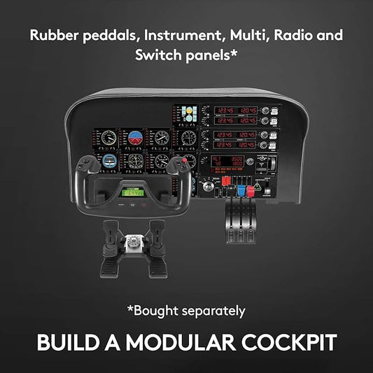 Logitech G Saitek Pro Flight Yoke System, Professional Simulation Yoke And Throttle Quadrant, 3 Modes