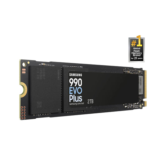 Samsung 990 EVO Plus SSD 2TB, PCIe Gen 4x4, Gen 5x2 M.2 2280, Speeds Up-to 7,250 MB/s, Upgrade Storage for PC/Laptops, HMB Technology and Intelligent Turbowrite 2.0