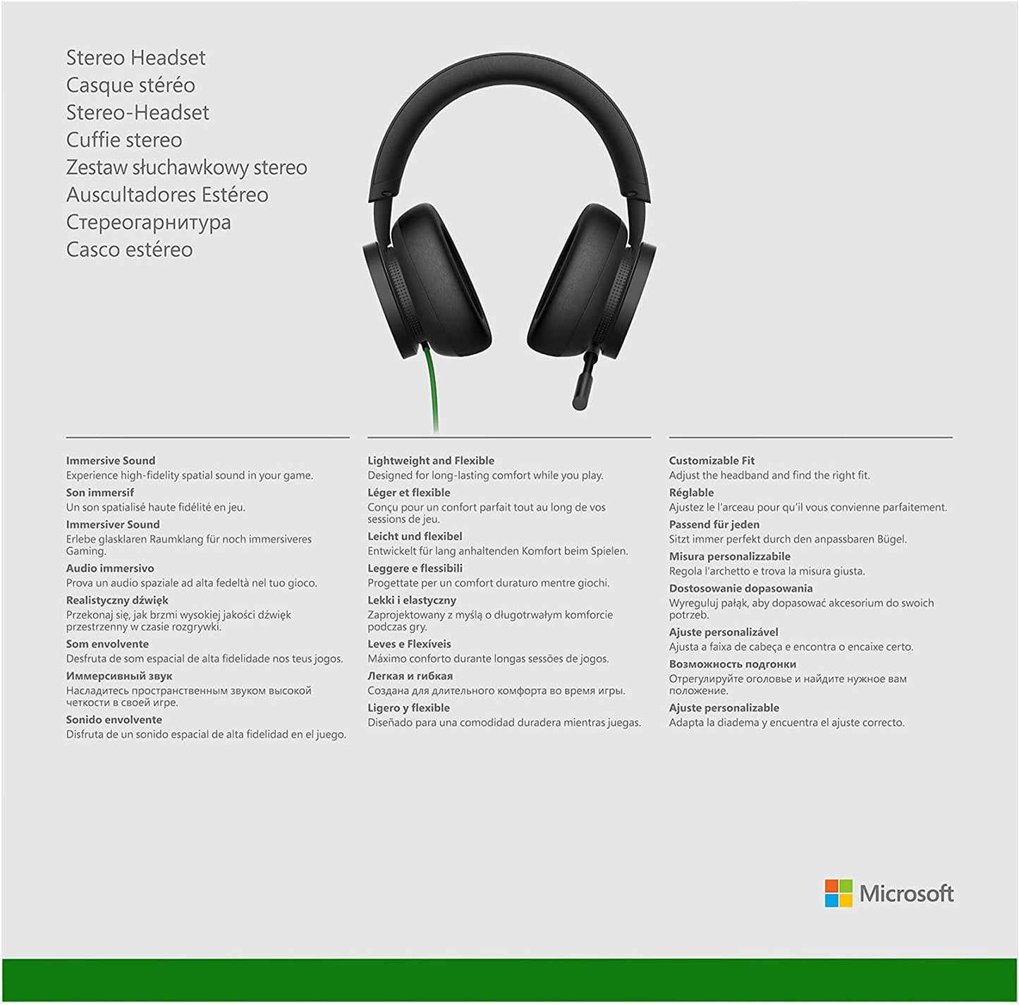 Xbox Stereo Headset – Xbox Series X,S, Xbox One, and Windows Devices (open box)