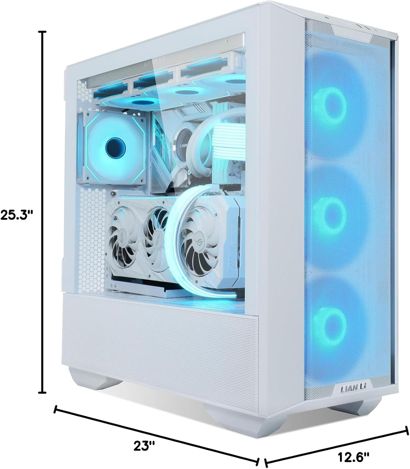 LIAN LI LANCOOL III E-ATX PC Case, Spacious RGB Gaming Computer Case with Hinged Tempered Glass Doors, Fine Mesh Panels, 4x140mm PWM Fans Pre-Installed High Airflow Chassis,White.