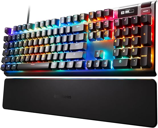 SteelSeries Apex Pro TKL 2023 Ed.- World's Fastest Mechanical Gaming Keyboard - Adjustable Actuation - Esports Tenkeyless - OLED Screen - RGB - PBT Keycaps - USB-C