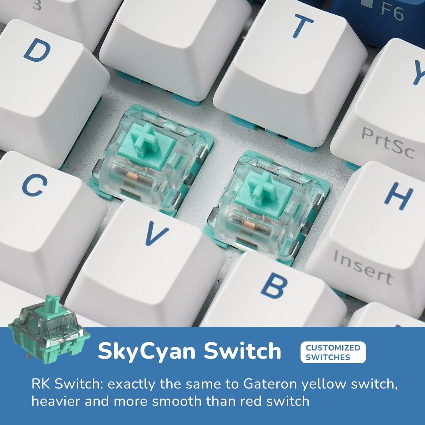 RK ROYAL KLUDGE RK61 Plus Wireless Mechanical Keyboard, 60% Percent Gaming Keyboard