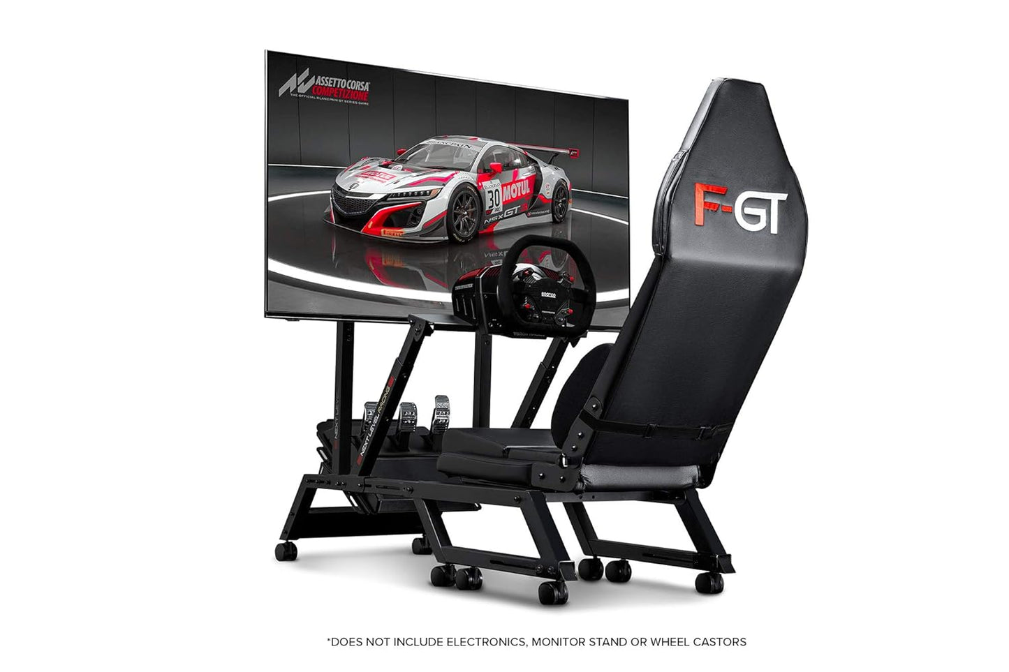 Next Level Racing F-GT Racing Simulator Cockpit. Formula and GT racing simulator cockpit compatible with Thrustmaster, Fanatec, Moza Racing on PC, Xbox and PS