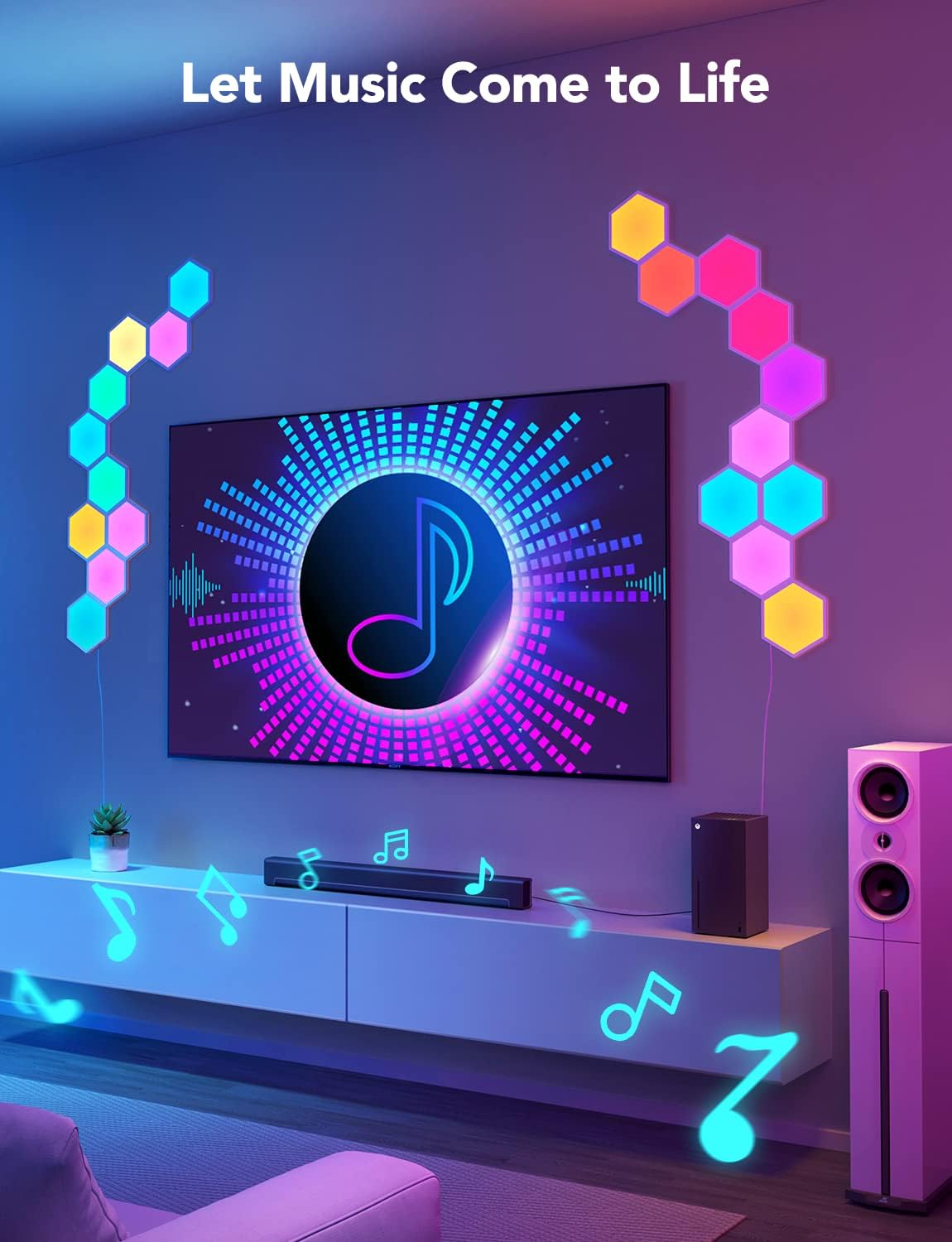 GOVEE GLIDE HEXA LIGHT PANELS, RGBIC HEXAGON LED WALL LIGHTS,
