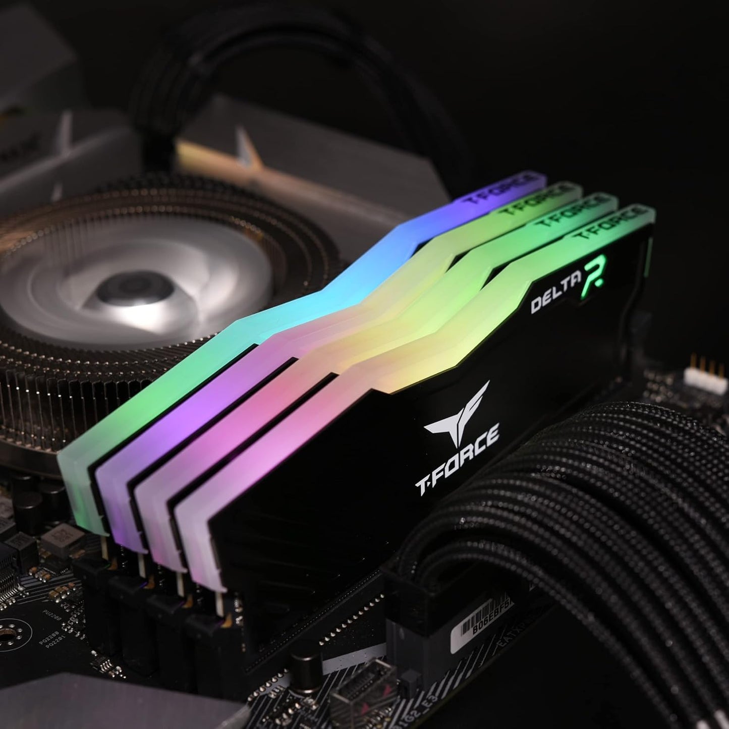 TEAMGROUP T-Force Delta RGB DDR4 Gaming Memory, 16GB (2x8GB Kit), 3600 Mhz, 288 Pin DIMM, Black
