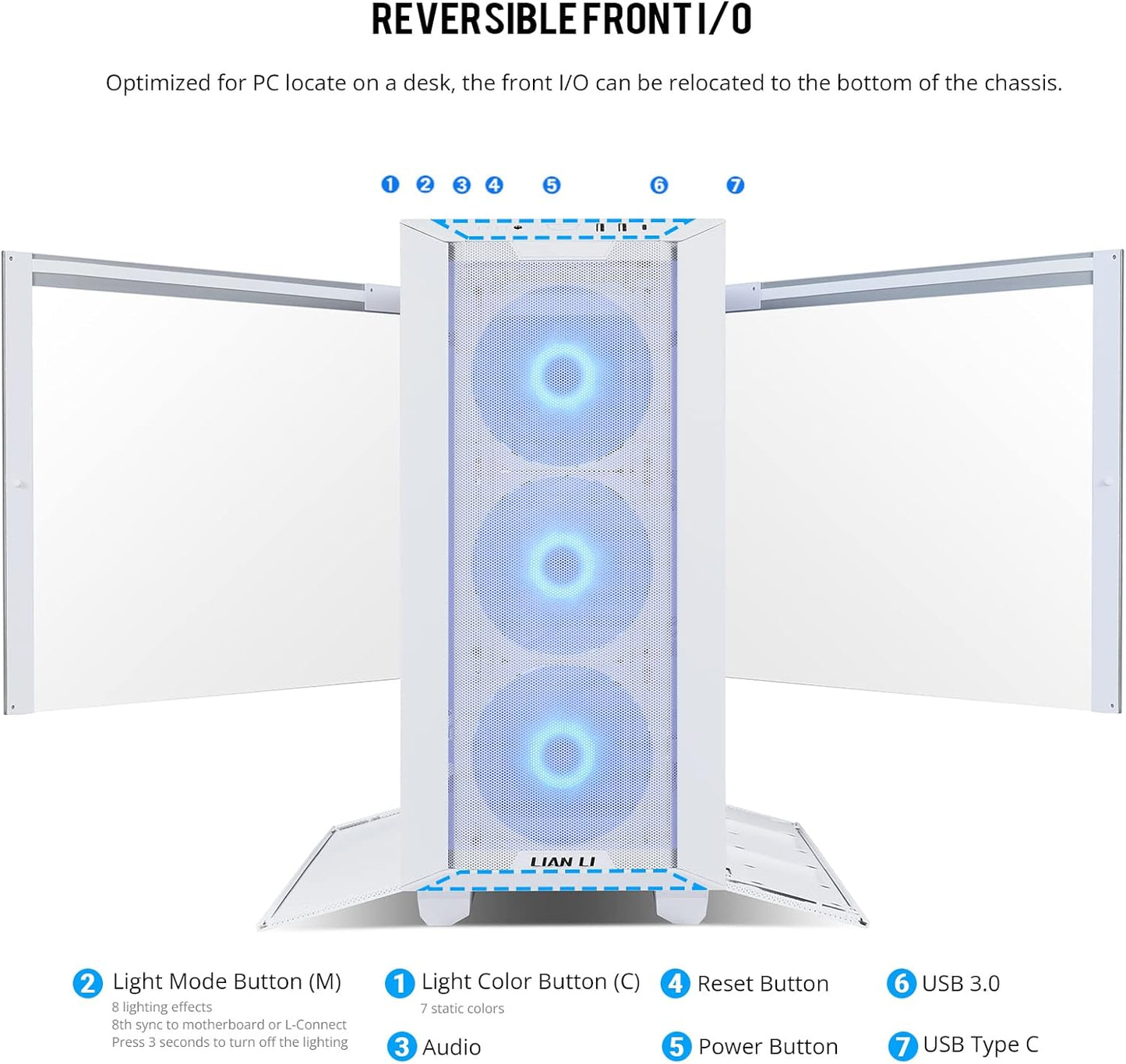 LIAN LI LANCOOL III E-ATX PC Case, Spacious RGB Gaming Computer Case with Hinged Tempered Glass Doors, Fine Mesh Panels, 4x140mm PWM Fans Pre-Installed High Airflow Chassis,White.