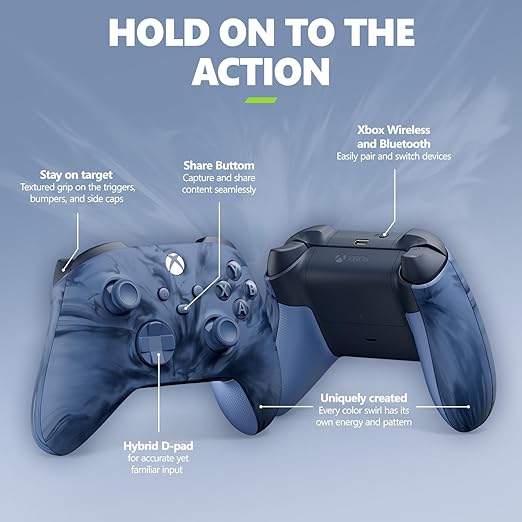 Xbox Special Edition Wireless Gaming Controller – Stormcloud Vapor – Xbox Series X|S, Xbox One, Windows PC, Android, and iOS