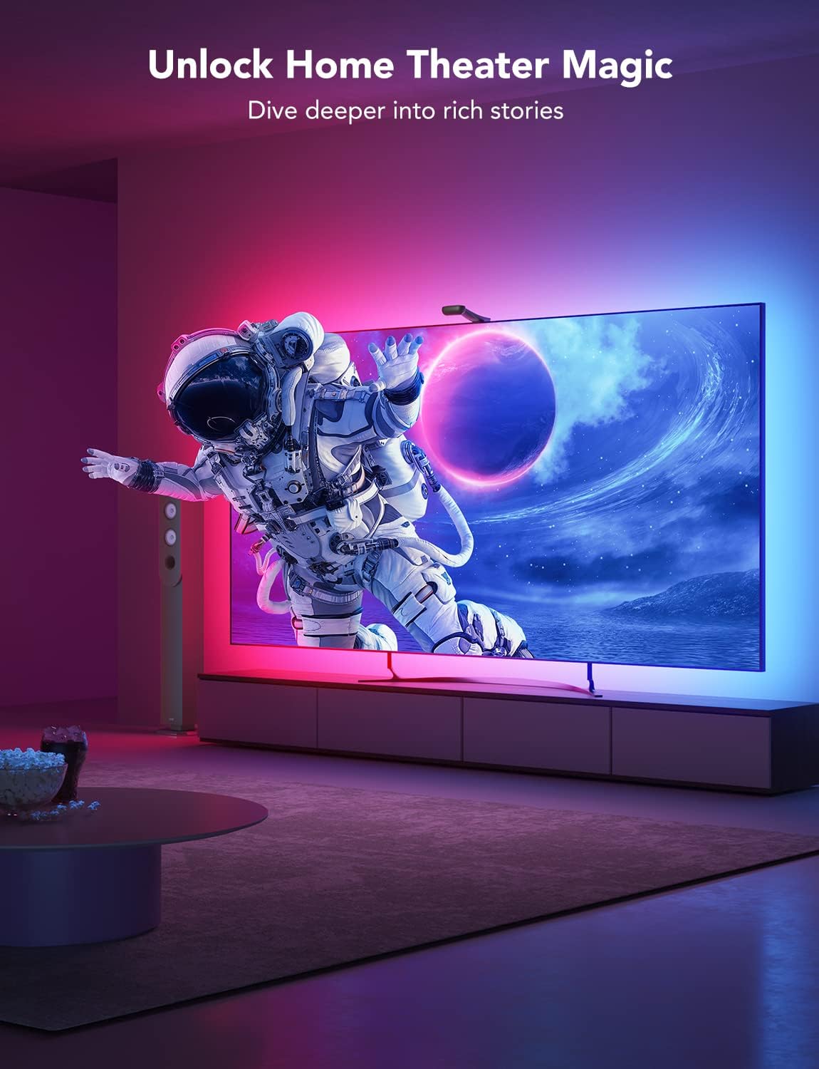 Govee Envisual TV LED Backlight T2 with Dual Cameras, 11.8ft RGBIC Wi-Fi LED Strip Lights for 55-65 inch TV