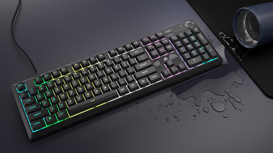 Corsair K55 CORE RGB Membrane Wired Gaming Keyboard – QWERTY US Layout – Quiet, Responsive Switches – Spill Resistance – Ten-Zone RGB – Media Keys – iCUE Compatible – PC, Mac – Black Games Corner