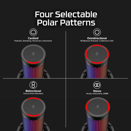 HyperX QuadCast 2 S – USB Microphone, with RGB Lighting,