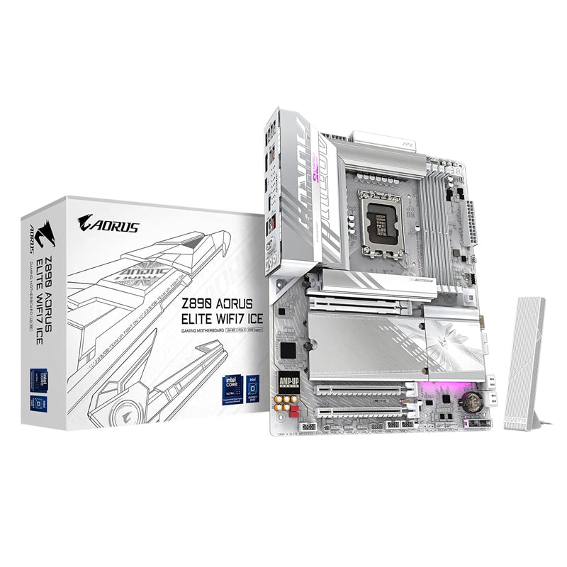 Gigabyte Z890 Aorus Elite Wi-Fi 7 Ice LGA 1851 DDR5 ATX Motherboard, 4x Dimm Slot, Up To 256gb Max Memory, Wi-Fi7 & Bt5.4, Pcie 5.0 X16, 4x M.2 Slot, White | Z890 A Elite Wifi7 Ice