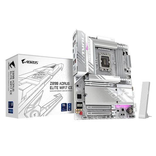 GIGABYTE Z890 Aorus Elite Wi-Fi 7 ICE,LGA 1851 DDR5 ATX Motherboard,4x Dimm Slot,Up To 256gb Max Memory,Wi-Fi 7 & BT 5.4,Pcie 5.0 X16, 4x M.2 Slot,White