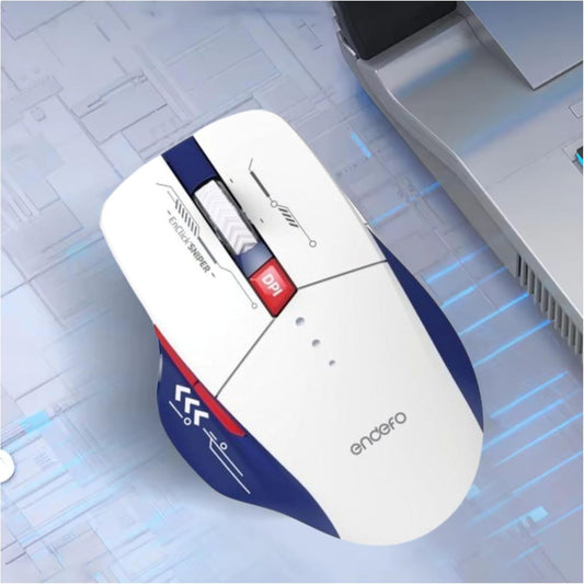 endefo Rechargeable Wireless Gaming Mouse, Silent Click 2.4 Ghz Wireless Rechargeable Gaming Mouse with Double-Click Key, 4 Level Adjustable 3200 DPI, Portable and Non Slip Slide Wireless Mouse White