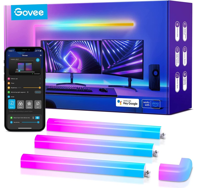 GOVEE GLIDE RGBIC LED WALL LIGHTS, SMART RGBIC WALL SCONCES FOR GAMING TV BEDROOM STREAMING- H6062 - Games Corner