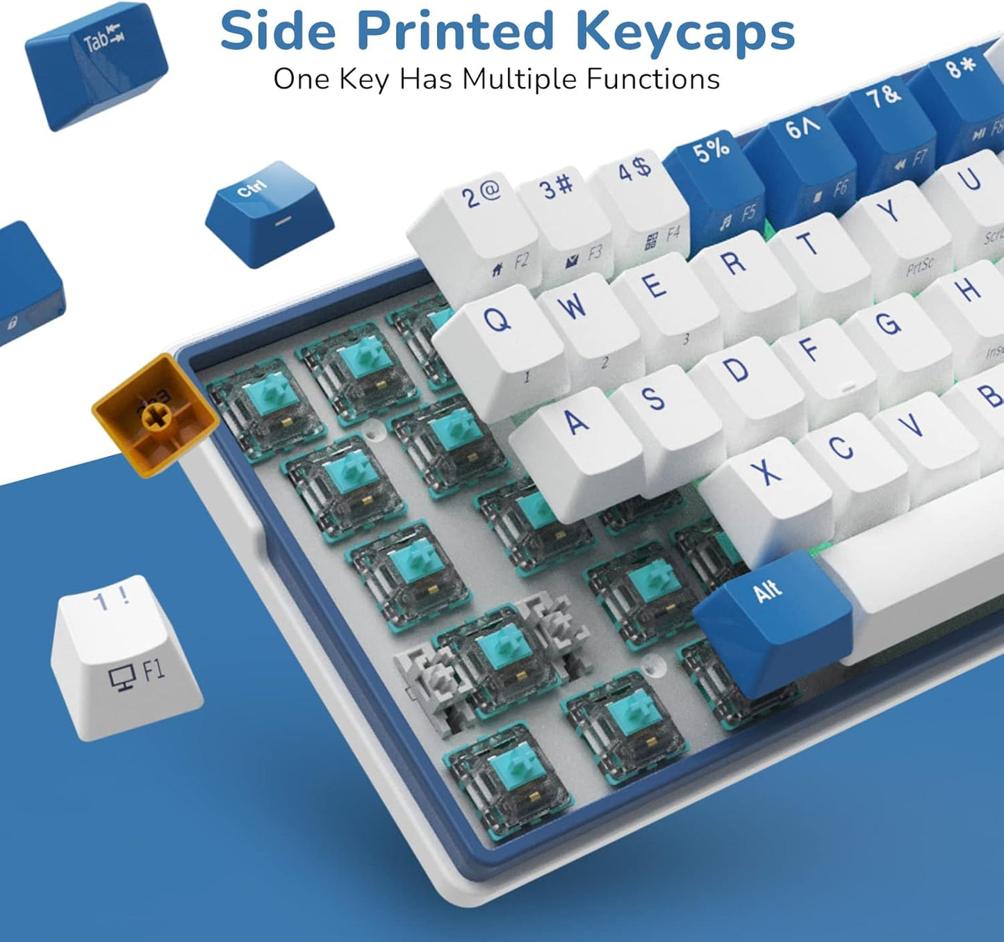 RK ROYAL KLUDGE RK61 Plus Wireless Mechanical Keyboard, 60% Percent Gaming Keyboard