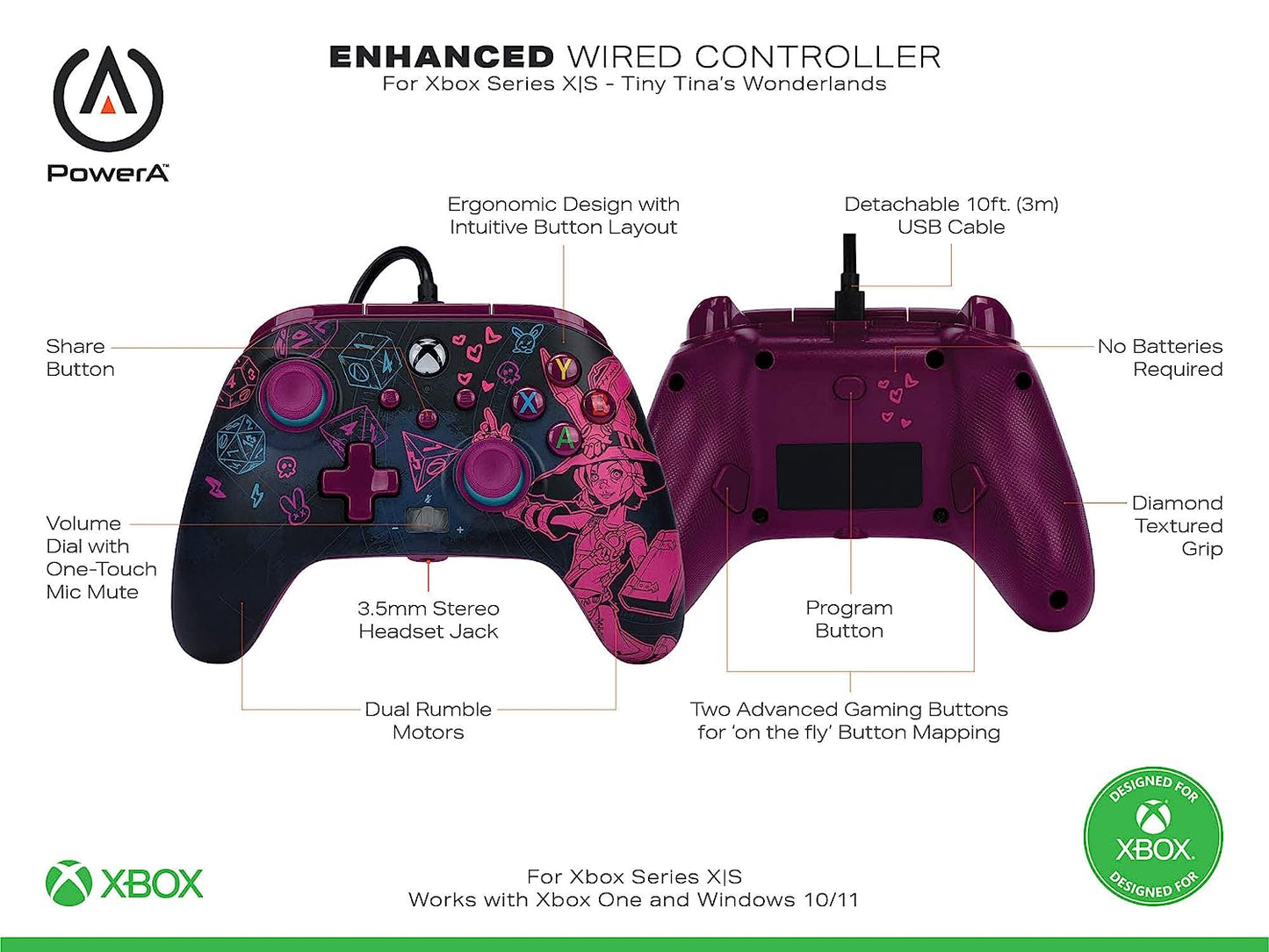 Wired Controller for Xbox Series X|S - Tiny Tina's Wonderlands