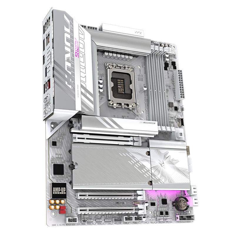 Gigabyte Z890 Aorus Elite Wi-Fi 7 Ice LGA 1851 DDR5 ATX Motherboard, 4x Dimm Slot, Up To 256gb Max Memory, Wi-Fi7 & Bt5.4, Pcie 5.0 X16, 4x M.2 Slot, White | Z890 A Elite Wifi7 Ice
