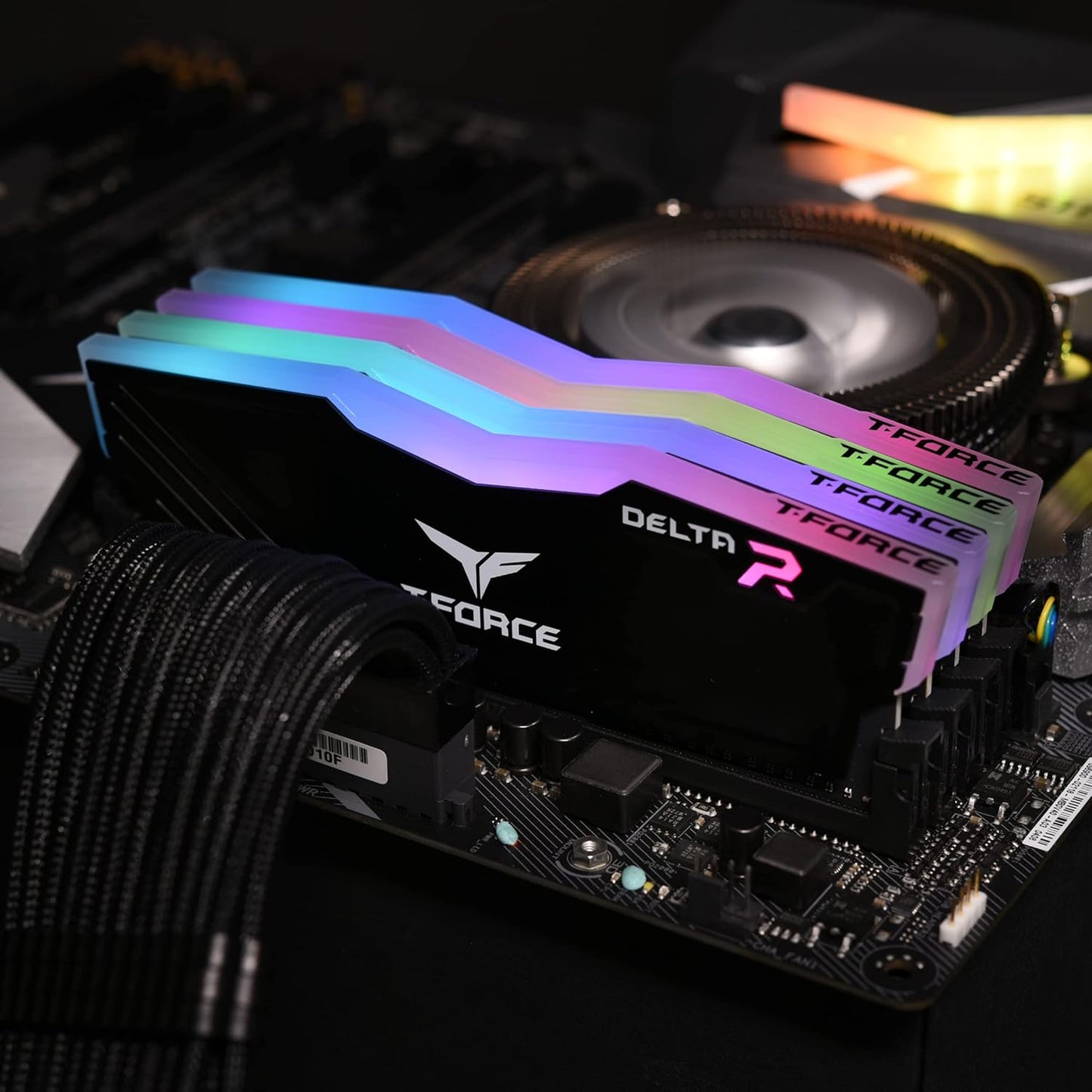 TEAMGROUP T-Force Delta RGB DDR4 Gaming Memory, 16GB (2x8GB Kit), 3600 Mhz, 288 Pin DIMM, Black