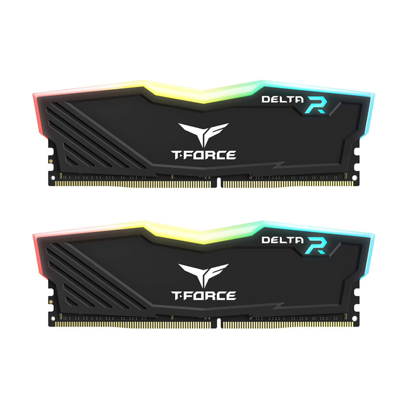 TEAMGROUP T-Force Delta RGB DDR4 Gaming Memory, 16GB (2x8GB Kit), 3600 Mhz, 288 Pin DIMM, Black