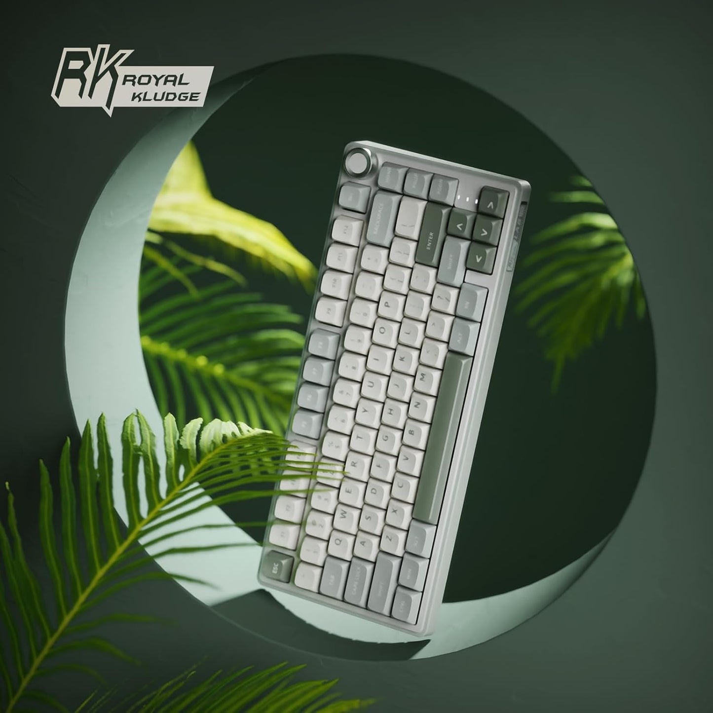ROYAL Kludge R75 75% Single Mode, Wired Gaming Keyboard, Blue Switch , Sky Cyan ,RKR75-SK-Q