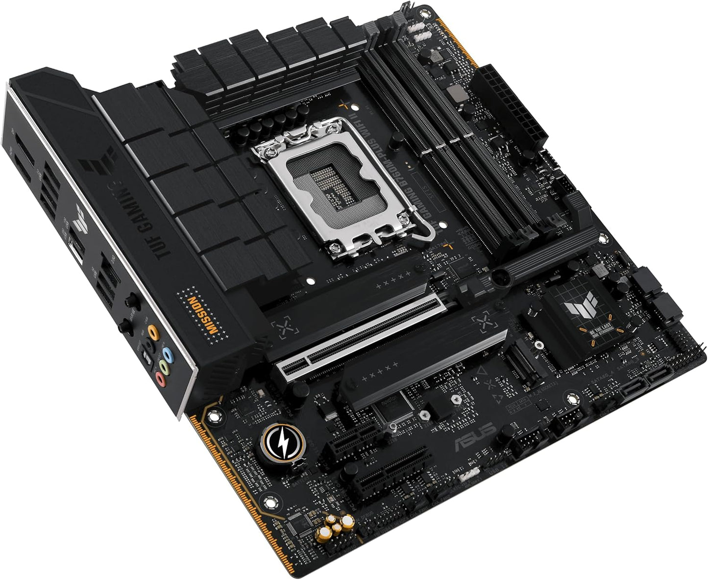 Asus TUF Gaming B760M-PLUS WIFI II DDR5 Motherboard, 4 x DIMM slots, Max. 192GB, Intel B760 Chipset, 1 x Realtek 2.5Gb Ethernet TUF LAN Guard, Wi-Fi 6E, Bluetooth v5.3, PCIe 5.0 for graphics cards, Two-Way AI Noise Cancelation | 90MB1HE0-GC