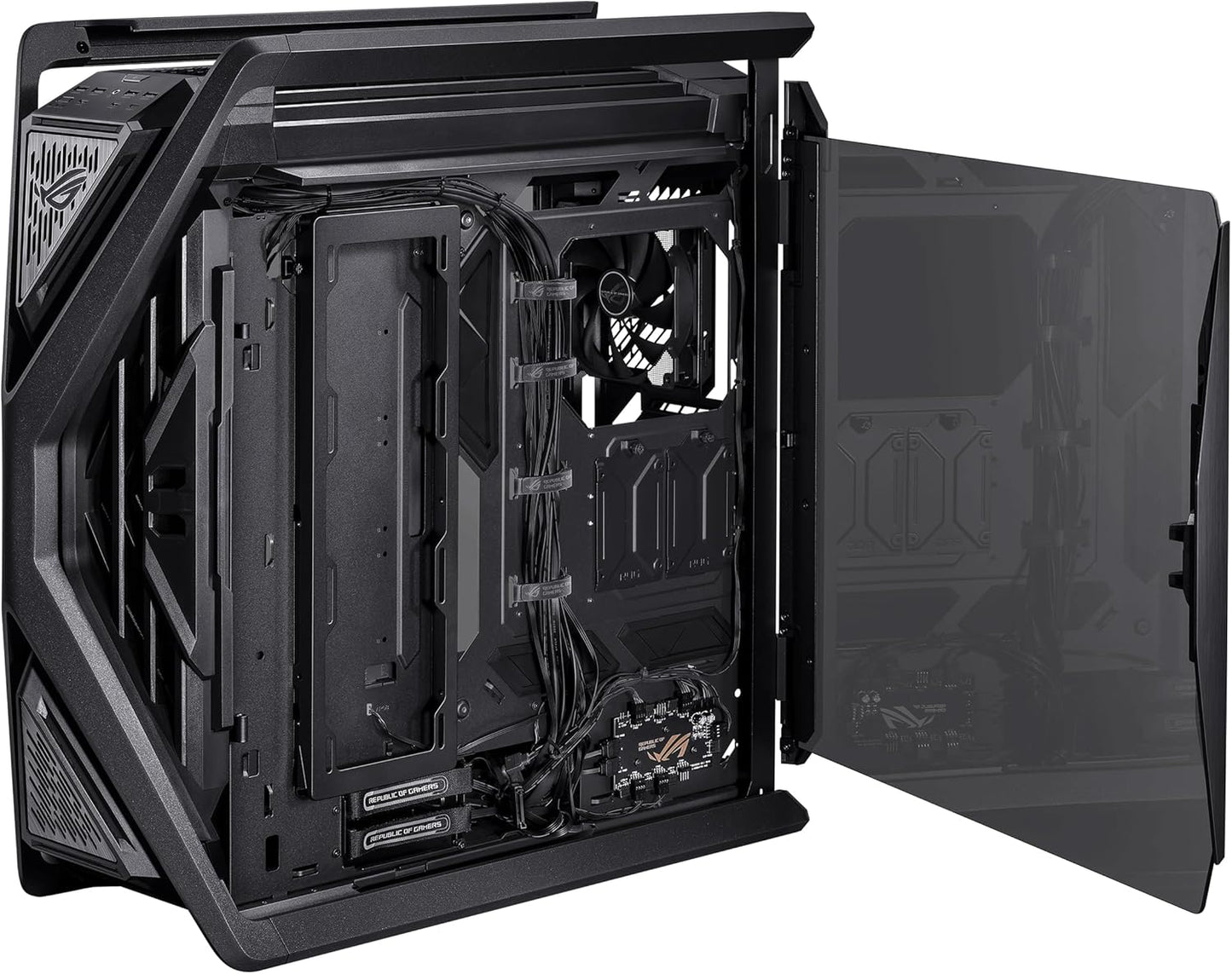 ASUS ROG Hyperion GR701 BTF Edition E-ATX Gaming Case - Supports Hidden Port Motherboards, 420mm Dual Radiator Support, 4x 140mm Fans, ARGB Fan Hub, 60W Fast Charge