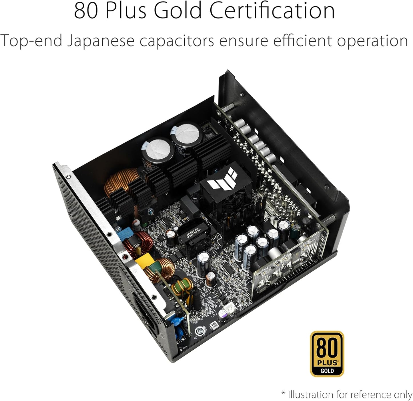 ASUS TUF Gaming 1000W Gold White Edition,Fully Modular Power Supply,80+Gold Certified, Military-Grade Components, Dual Ball Bearing, Axial-tech Fan, PCB Coating.