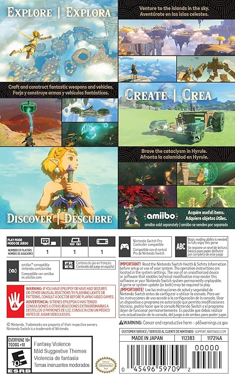The Legend of Zelda: Tears of the Kingdom Switch (pre owned)no box