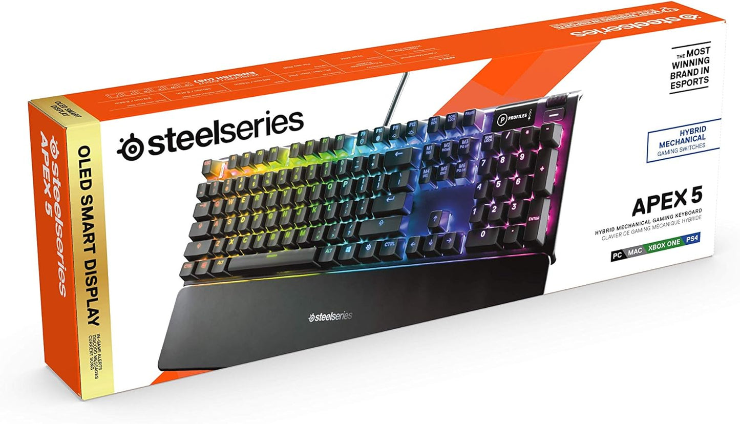 SteelSeries USB Apex 5 Hybrid Mechanical Gaming Keyboard