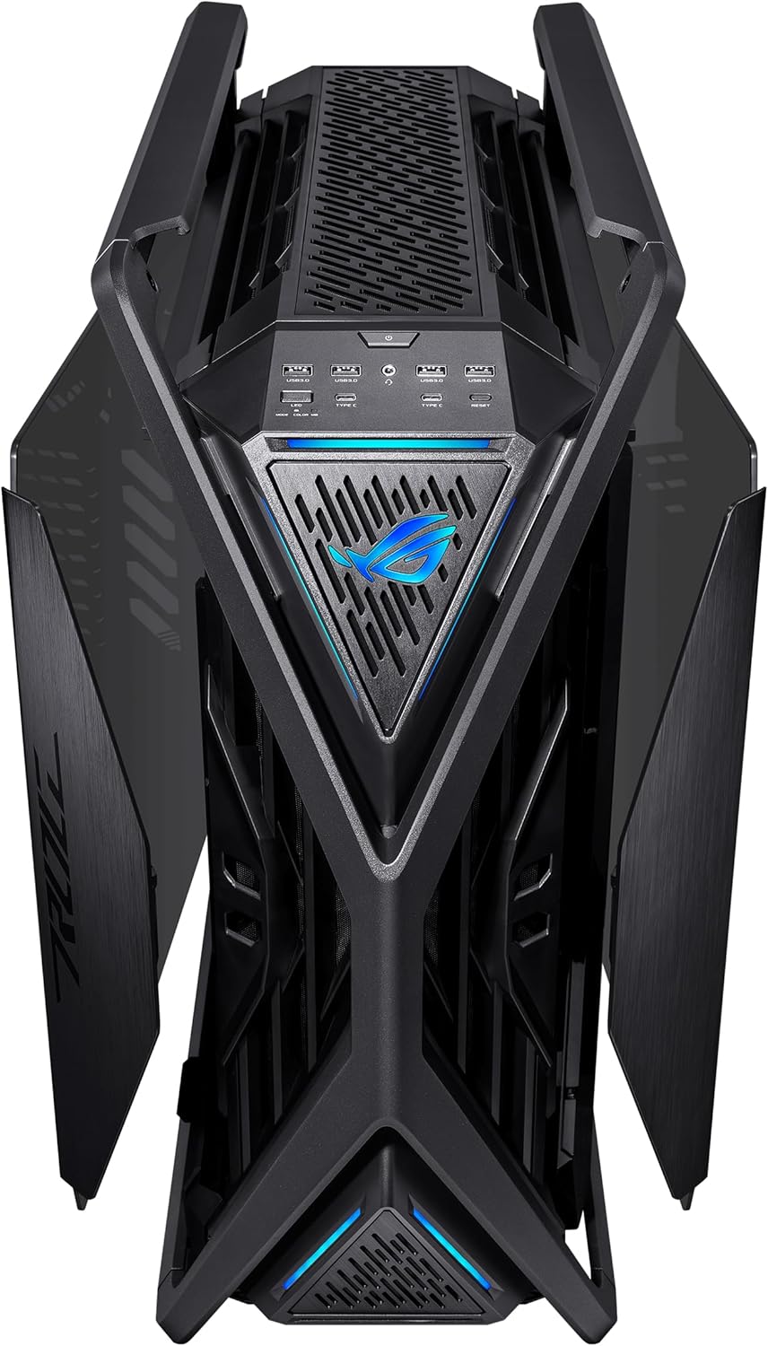 ASUS ROG Hyperion GR701 BTF Edition E-ATX Gaming Case - Supports Hidden Port Motherboards, 420mm Dual Radiator Support, 4x 140mm Fans, ARGB Fan Hub, 60W Fast Charge