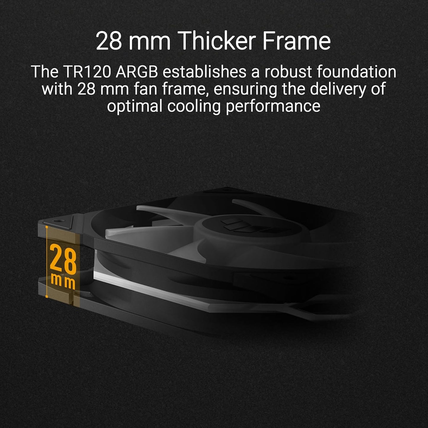ASUS TUF Gaming TR120 ARGB Reverse Triple Pack Black Edition 120mm Fans (28mm Frame, Static Pressure at 2.75mm H2O, 76.3CFM Airflow, Dual Layer LED Matrix, Aura Sync