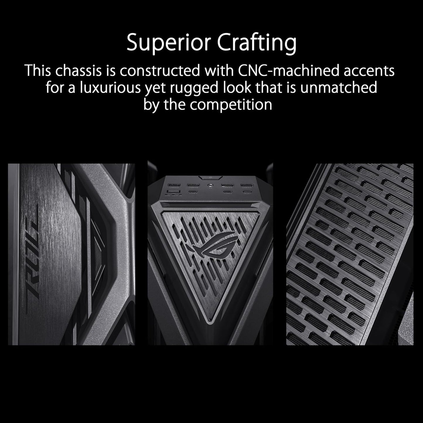 ASUS ROG Hyperion GR701 BTF Edition E-ATX Gaming Case - Supports Hidden Port Motherboards, 420mm Dual Radiator Support, 4x 140mm Fans, ARGB Fan Hub, 60W Fast Charge