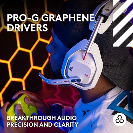 Logitech G Astro A50 Omni-Platform Wireless Gaming Headset + Base Station for PS5, Xbox, PC: White